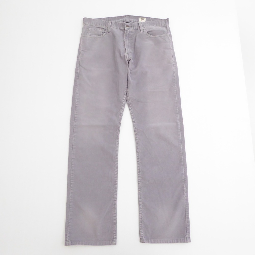 Levi's Mens Pants Gray 514 Slim Straight Corduroy Cotton Size 36x34